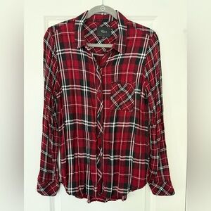 Rails Burgundy Red Plaid Shirt Size Medium